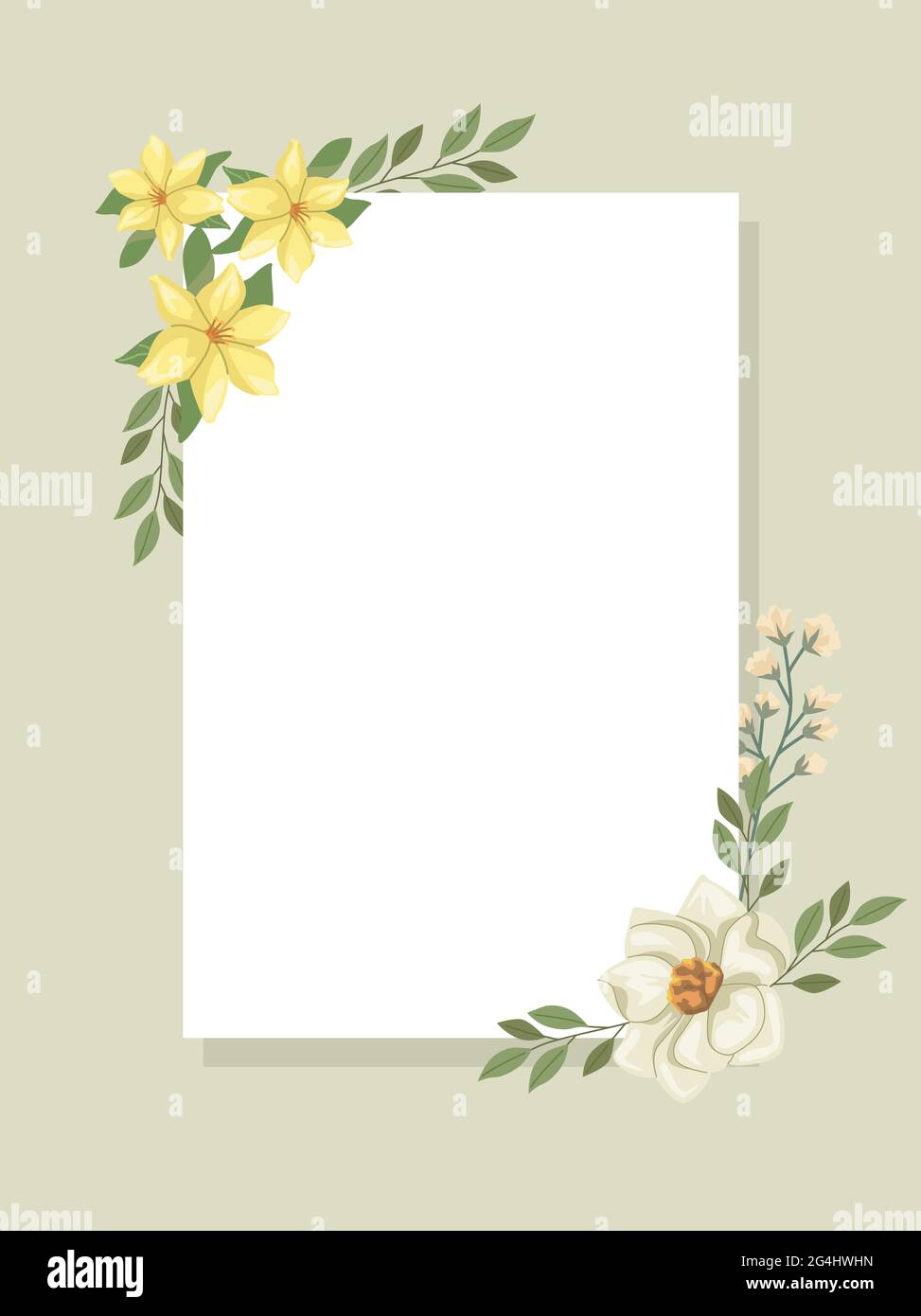frame with flowers Stock Vector Image & Art - Alamy