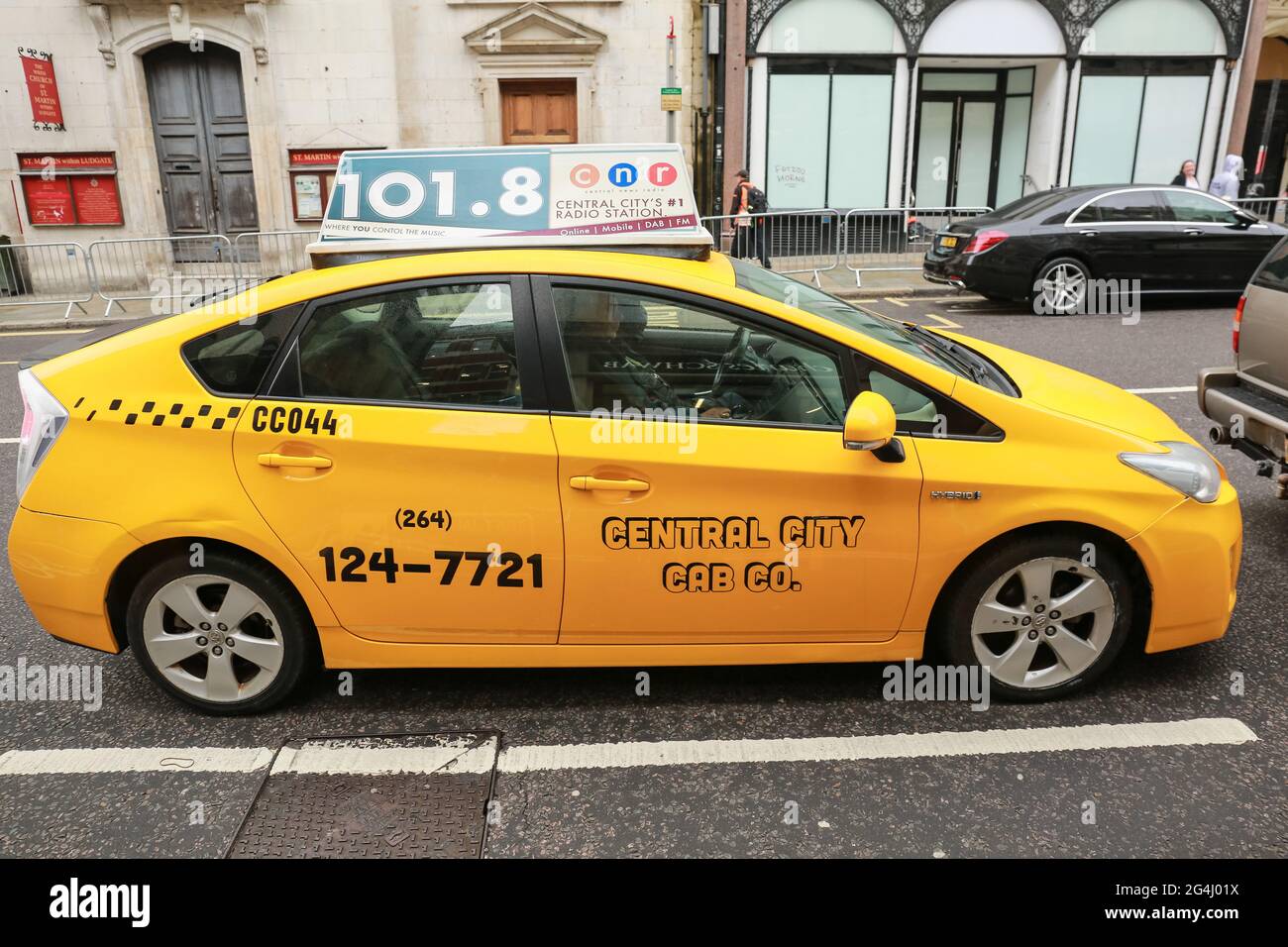 London, UK. 19 June 2021. The yellow Central City Cab during the