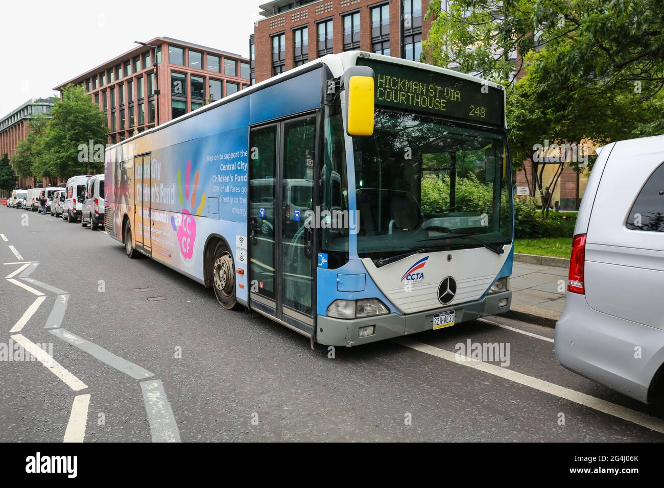 London, UK. 19 June 2021. Central City Bus during the filming of 'The