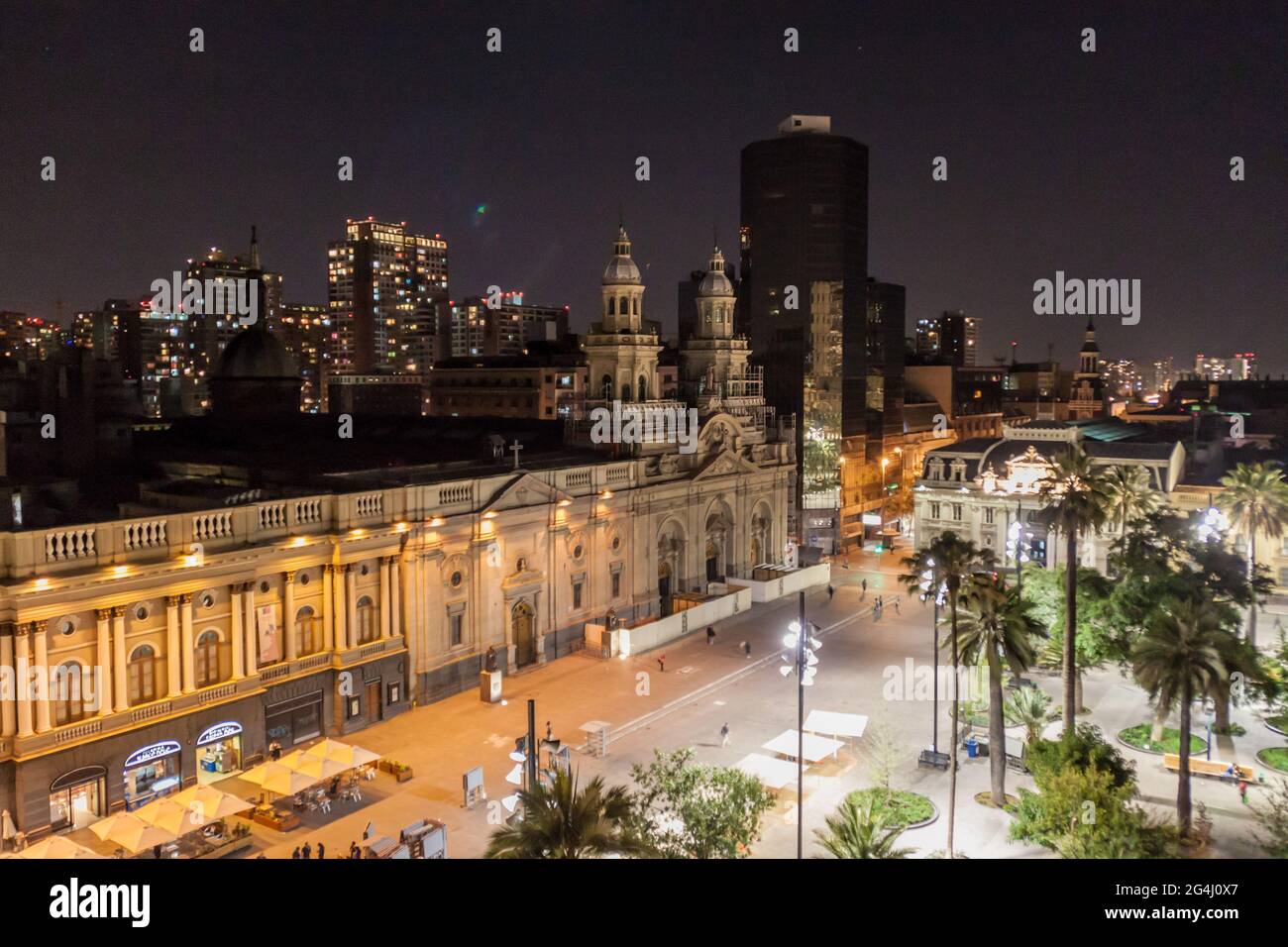 Catedral Metropolitana at Plaza de Armas square in Santiago, Chile Stock Photo