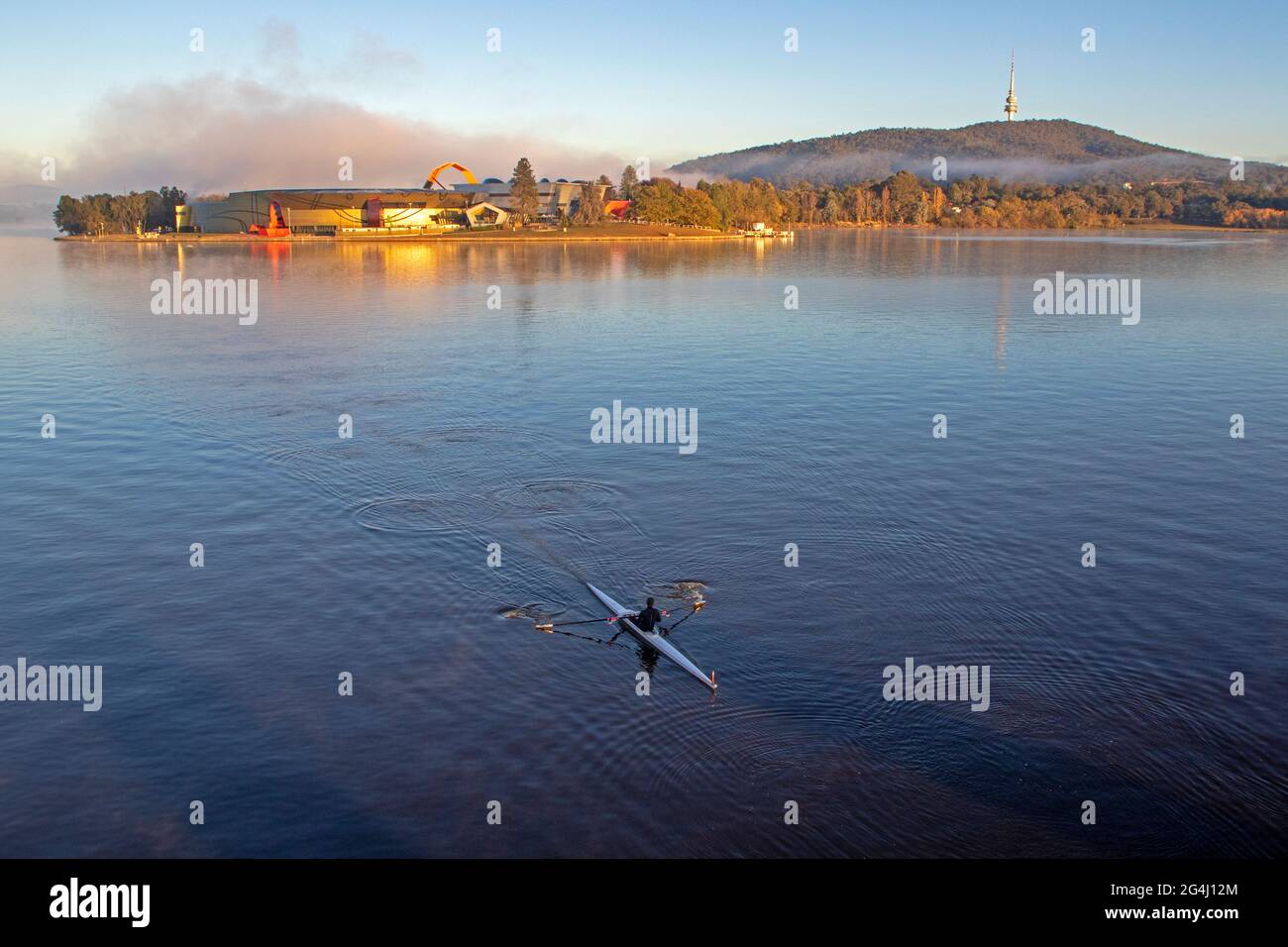 Lake Burley Griffin, National Museum and Black Mountain Stock Photo - Alamy