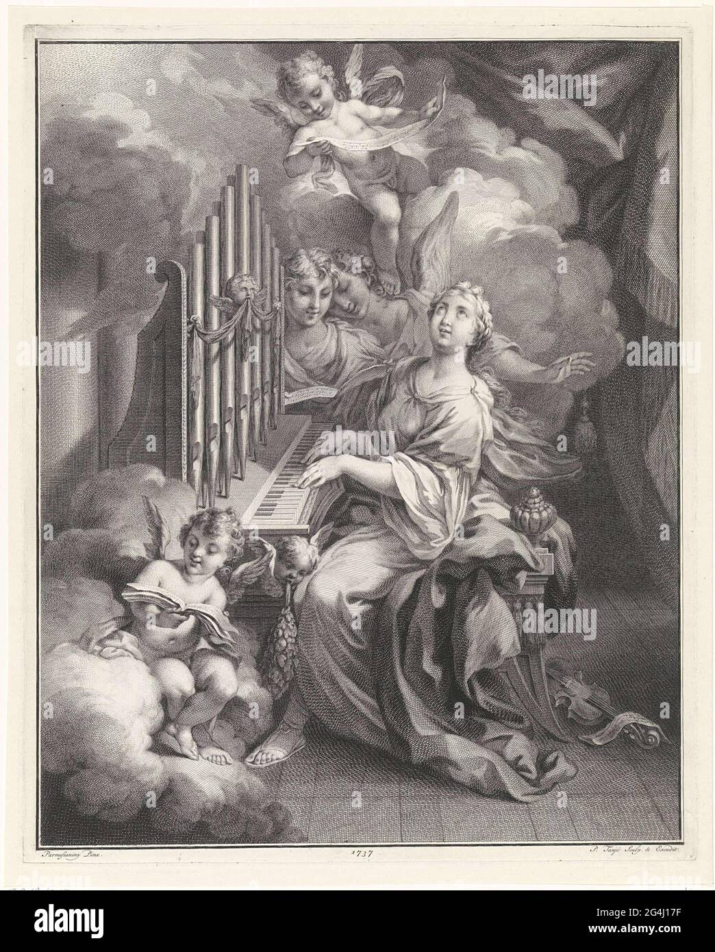 Saint Cecilia As A Patron Saint Of The Music She Plays The Organ