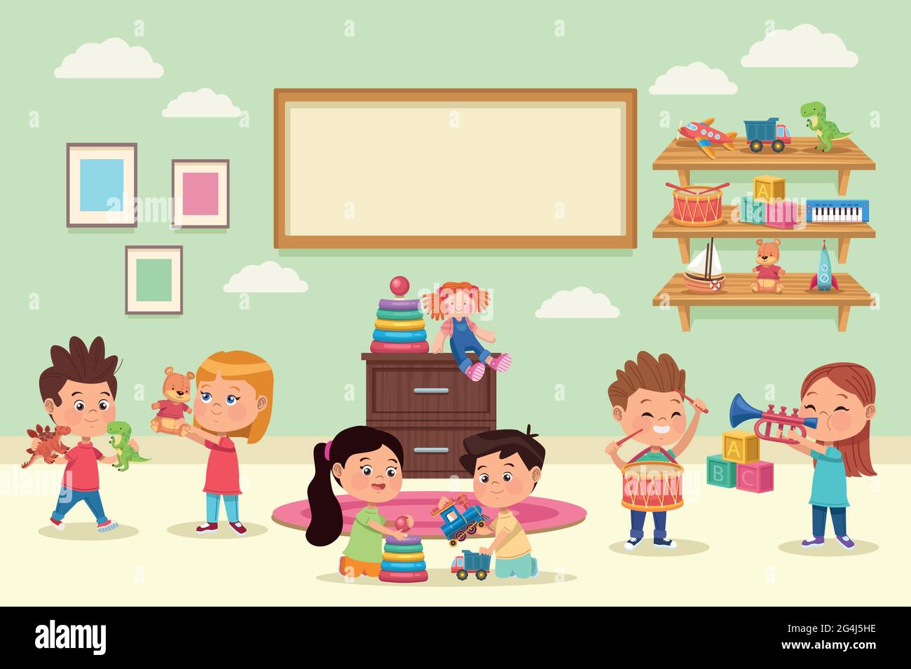 group of kids playing Stock Vector Image & Art - Alamy