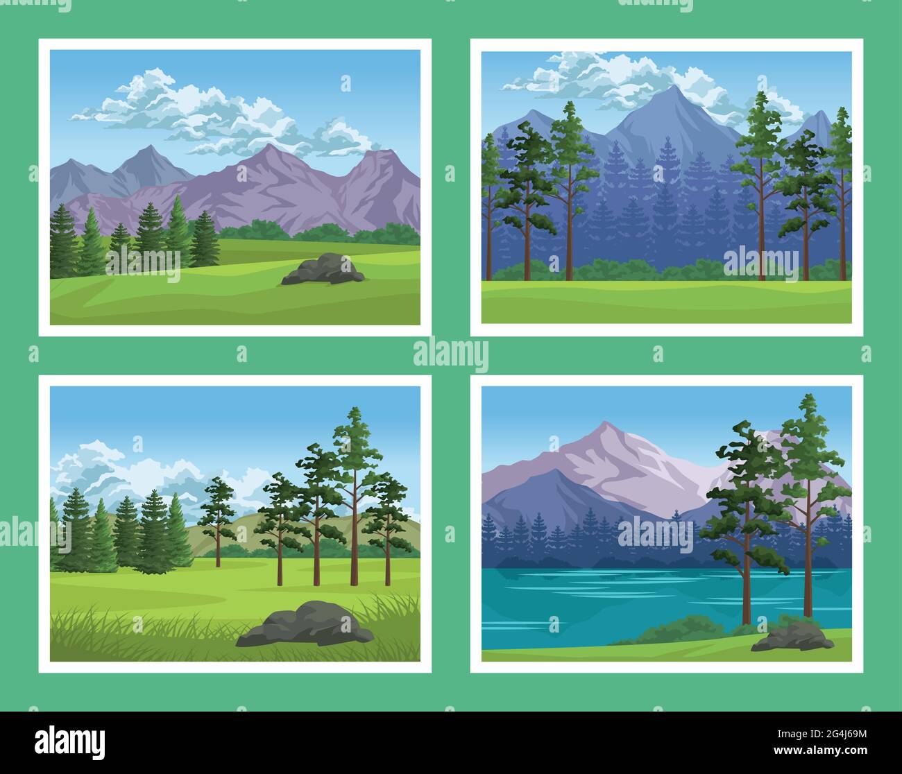 four wanderlust scenes Stock Vector Image & Art Alamy