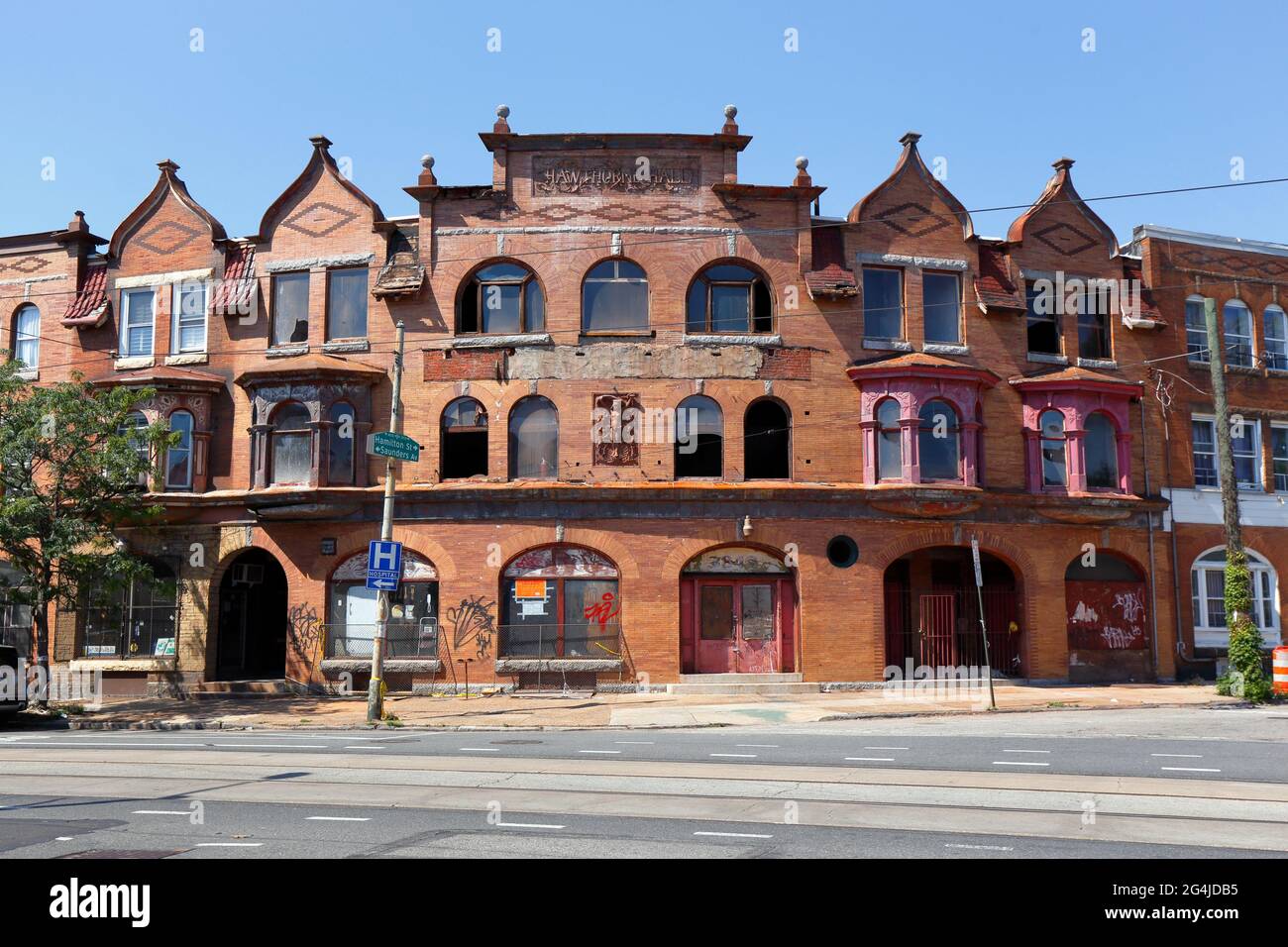 Hawthorne Hall, 3849 Lancaster Ave, Philadelphia, PA. a historic theater, and event venue in Powelton Village. Stock Photo