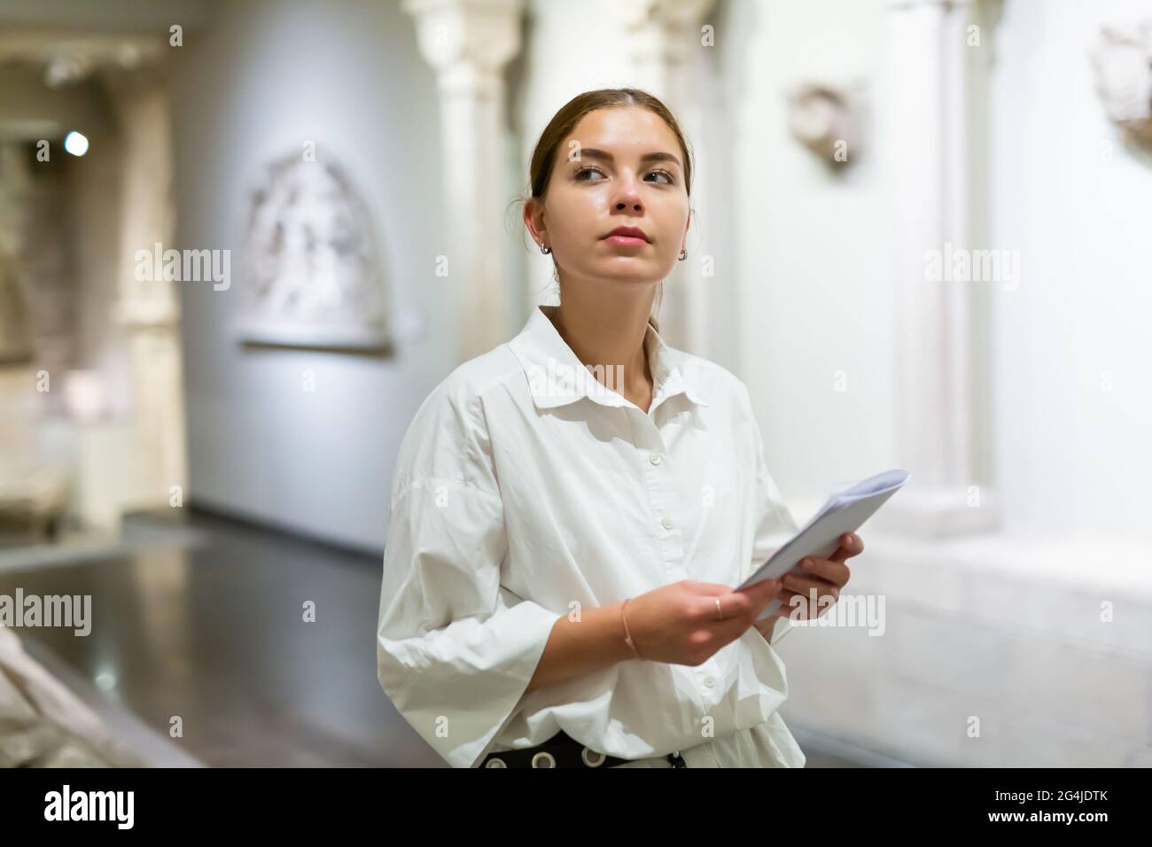 Positive adult woman visitor hi-res stock photography and images - Alamy
