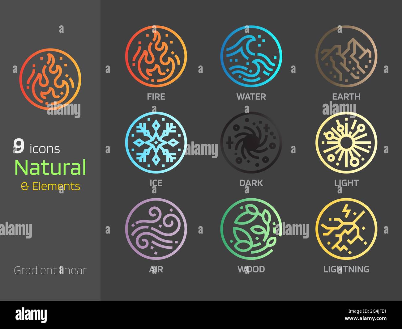 Natural elements symbols hi-res stock photography and images - Alamy