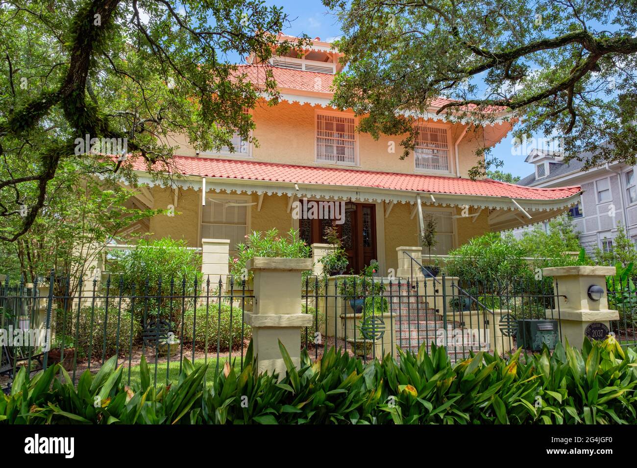 NEW ORLEANS, LA, USA - JUNE 19, 2021: The Pagoda House on Napoleon Avenue Stock Photo