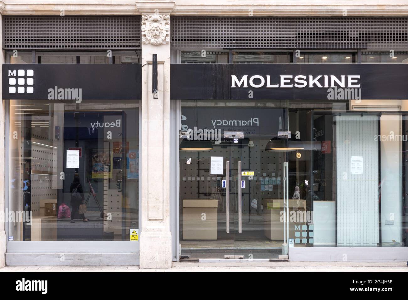 Moleskine logo is seen at one of their stores on Oxford Street in