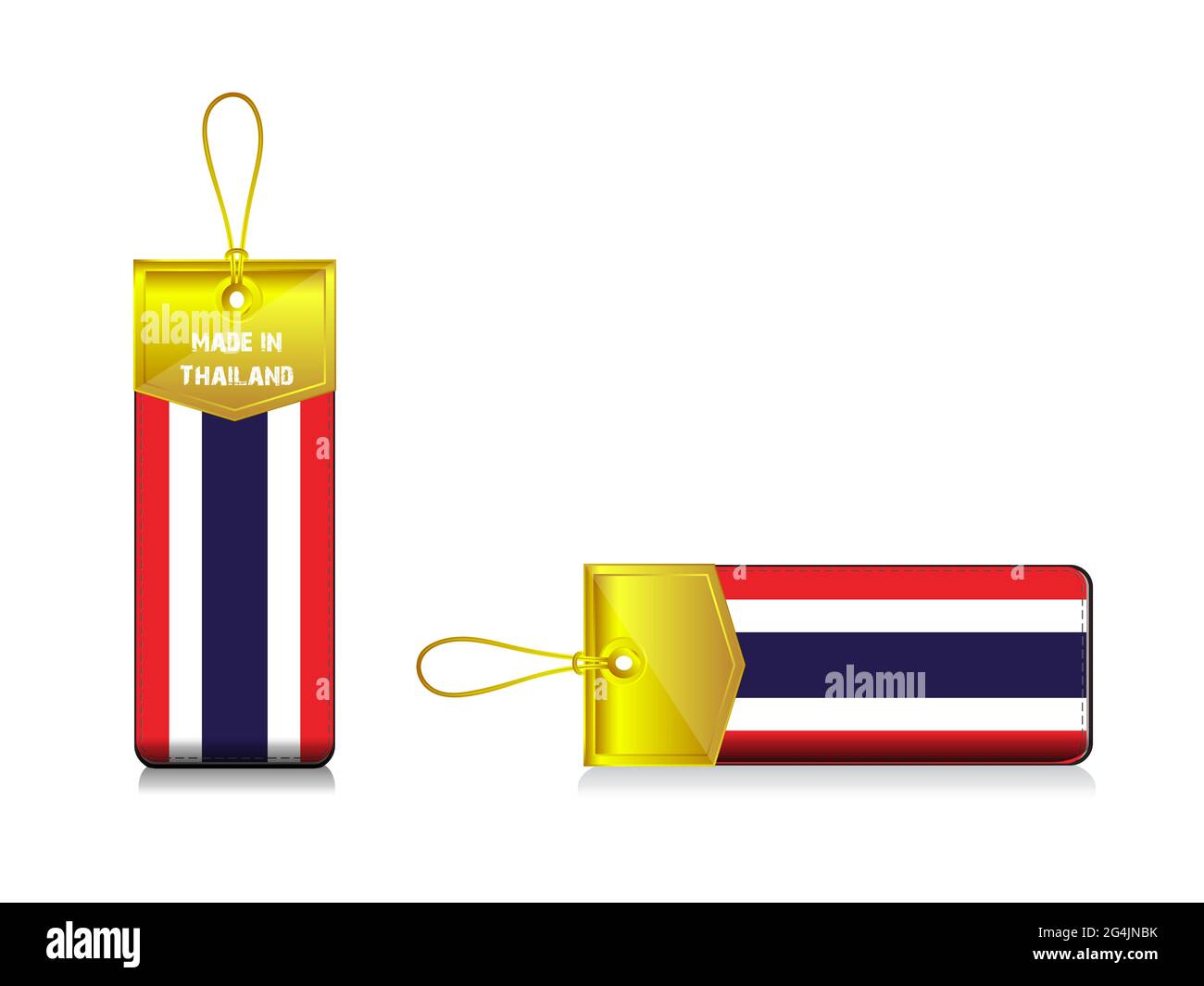 Lable Made in Thailand with emoji  flag of Thailand Stock Photo