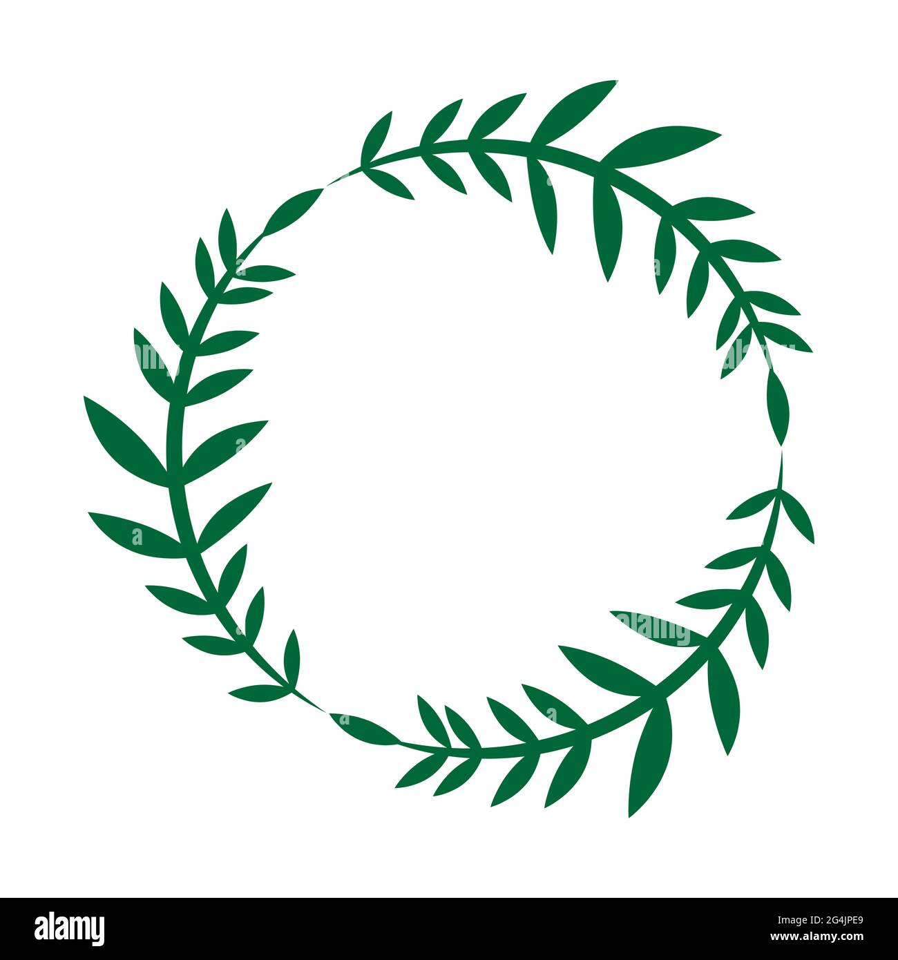 Leave wreath in circle shape green 2 Stock Photo