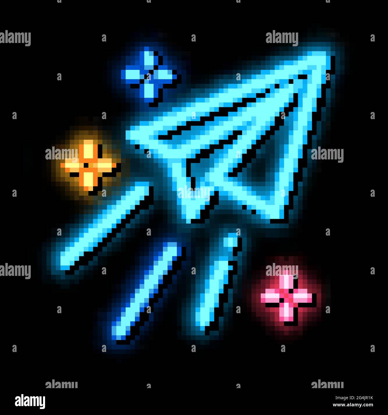 paper airplane message neon glow icon illustration Stock Vector Image ...