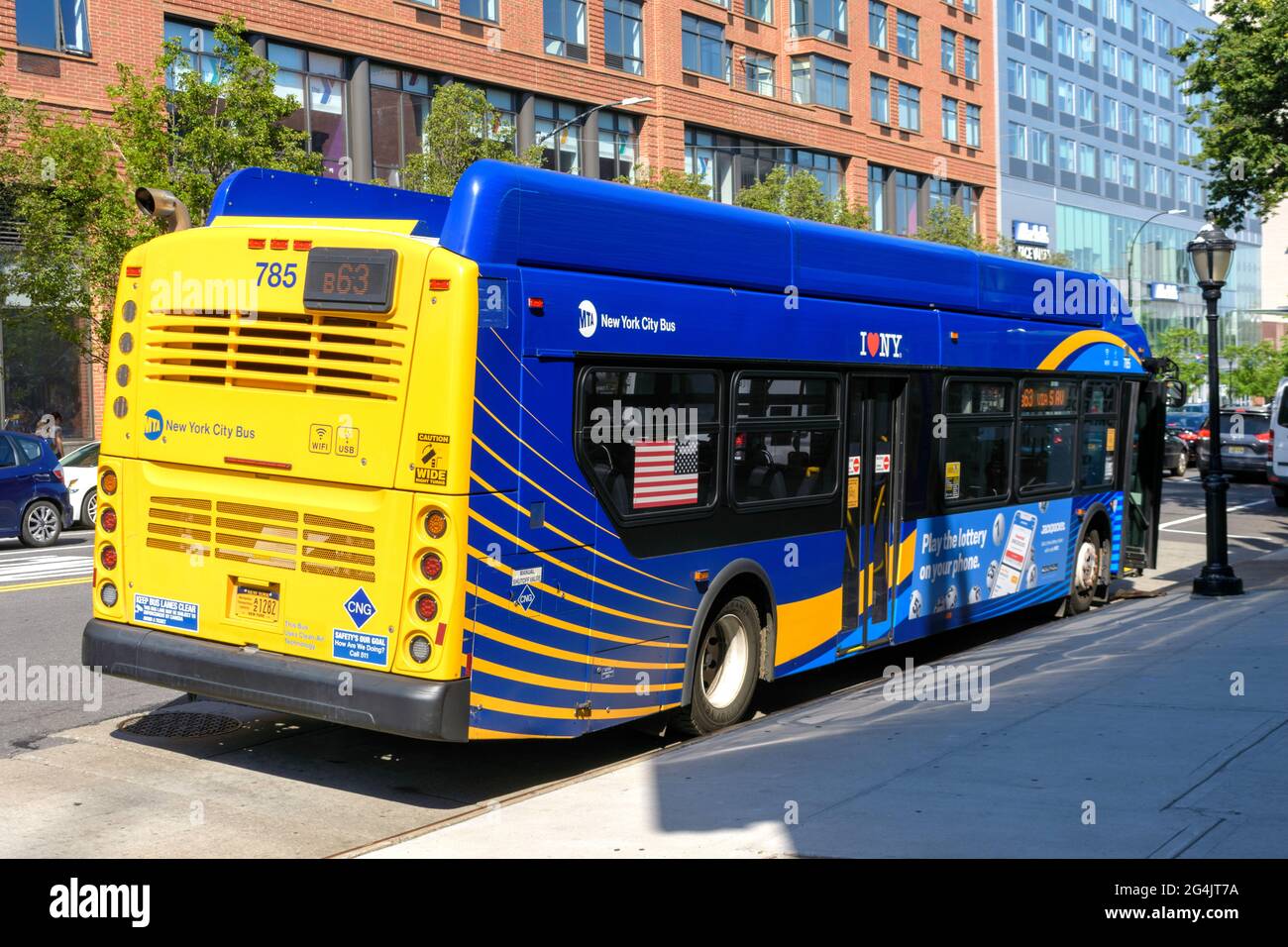 Rear side view of New York City Bus of Metropolitan Transportation ...