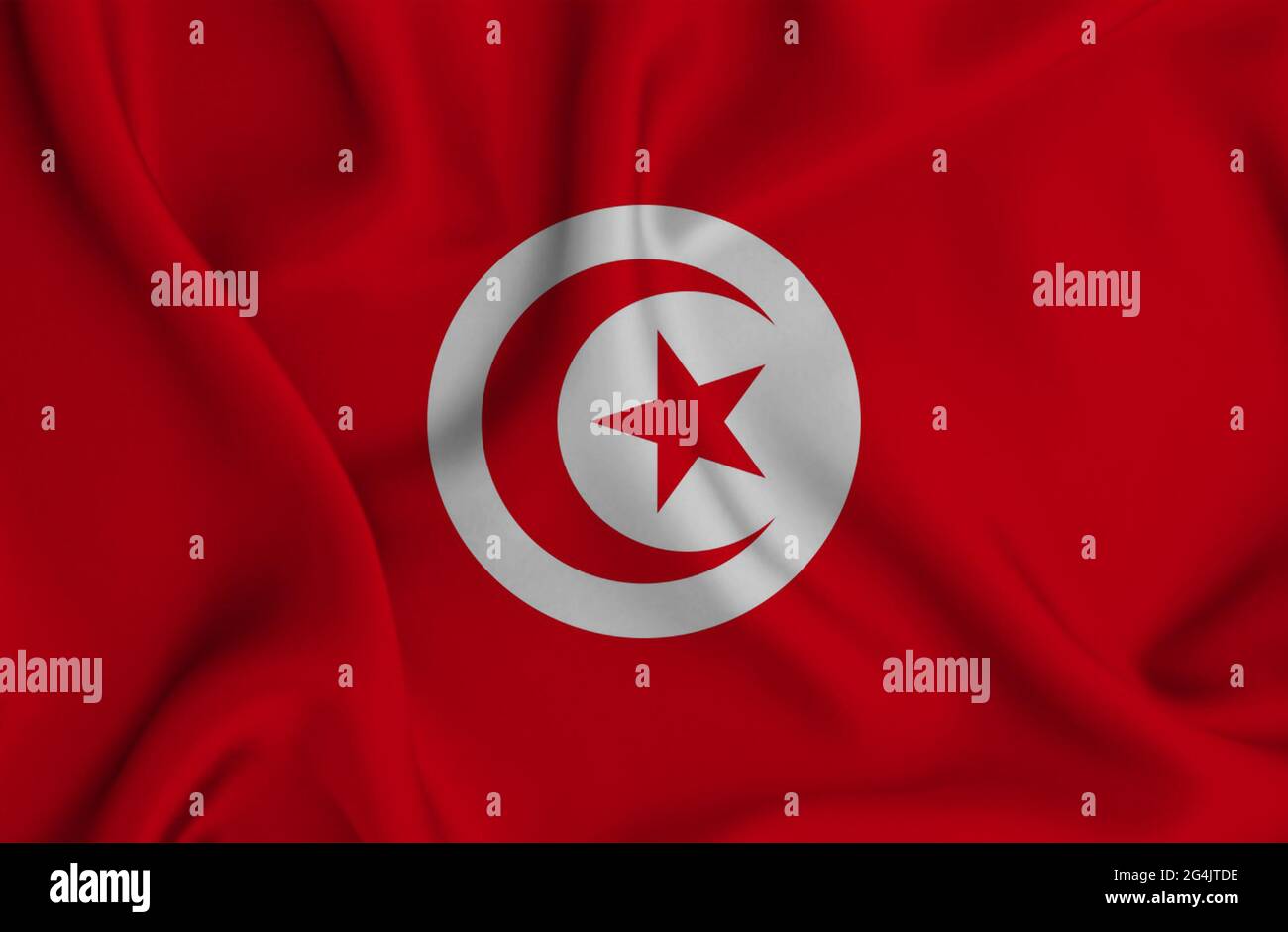 Illustration of waving Tunisia flag - great for background Stock Photo