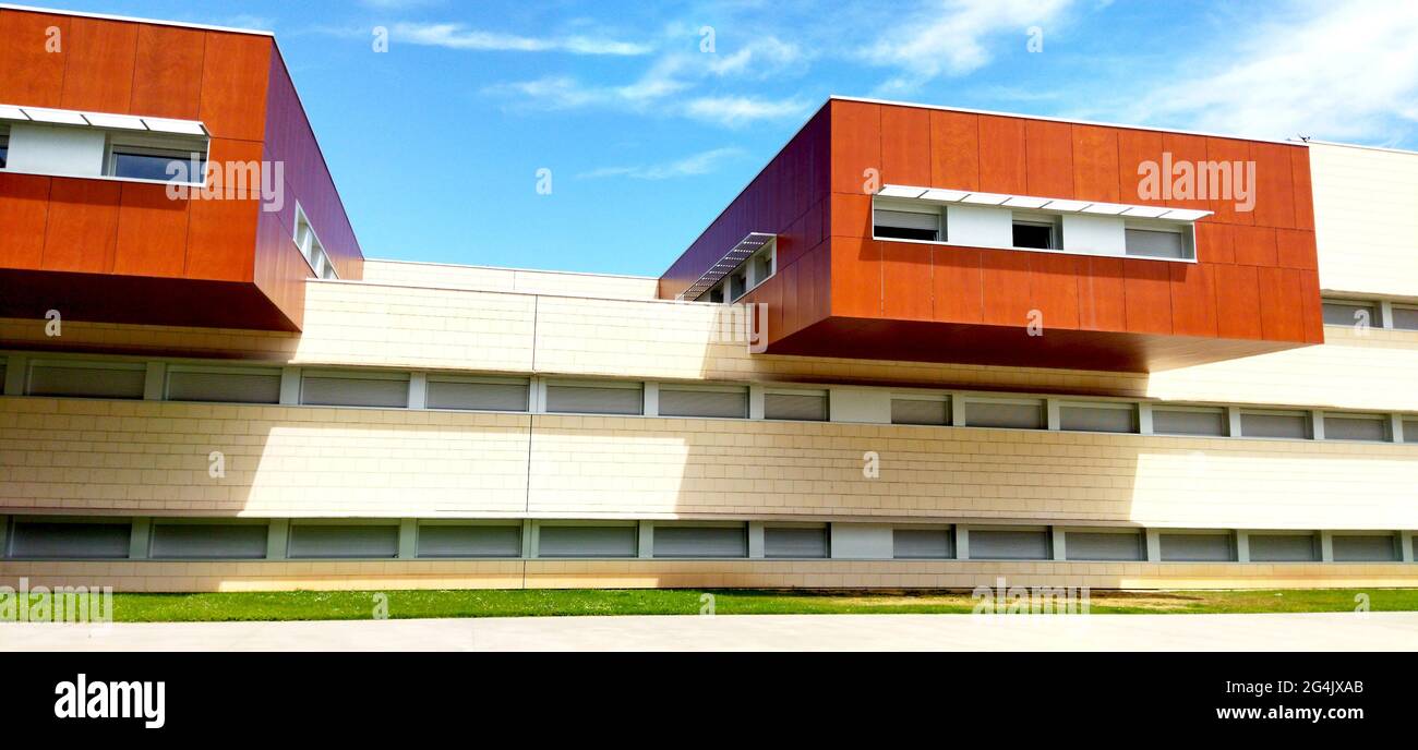 Natural view of modern architecture under a clear blue sky Stock Photo ...