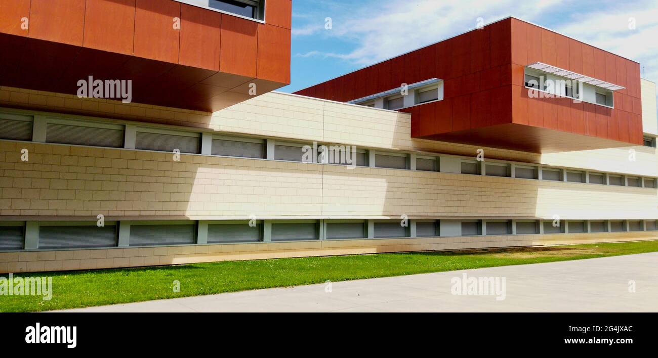Natural view of modern architecture under a clear blue sky Stock Photo ...