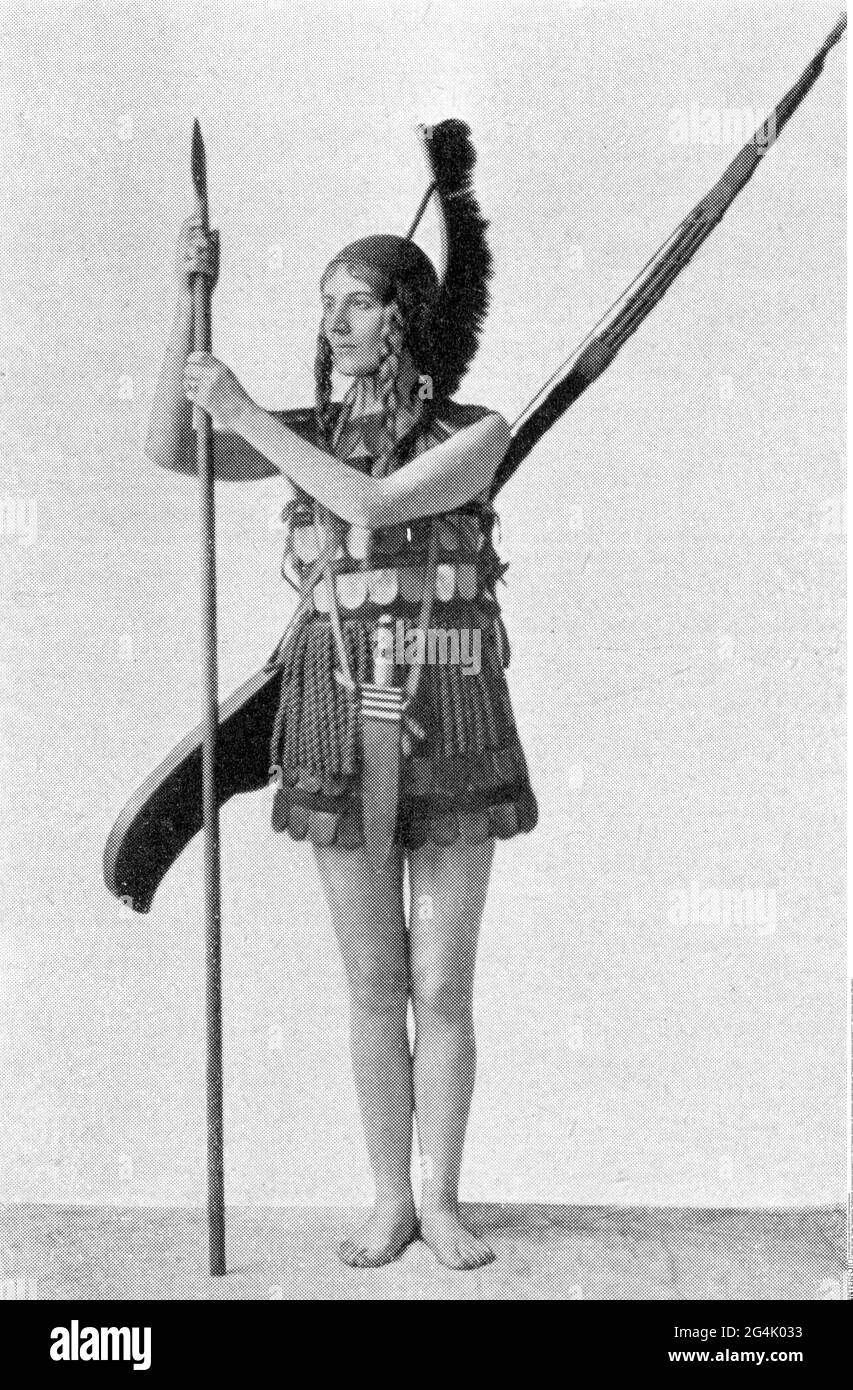 theatre / theater, play, 'Penthesilea', by Heinrich von Kleist (1777 - 1811), figurine, Amazon, ADDITIONAL-RIGHTS-CLEARANCE-INFO-NOT-AVAILABLE Stock Photo
