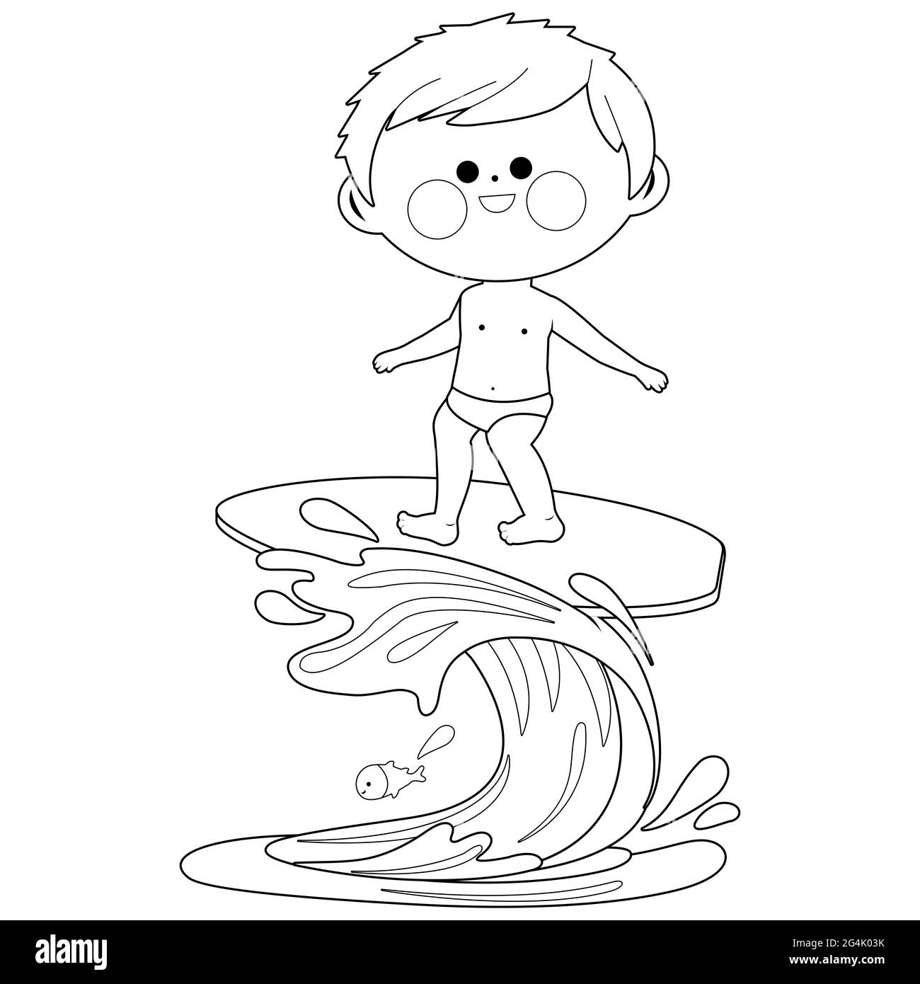 Child sea surfing Black and White Stock Photos & Images - Alamy