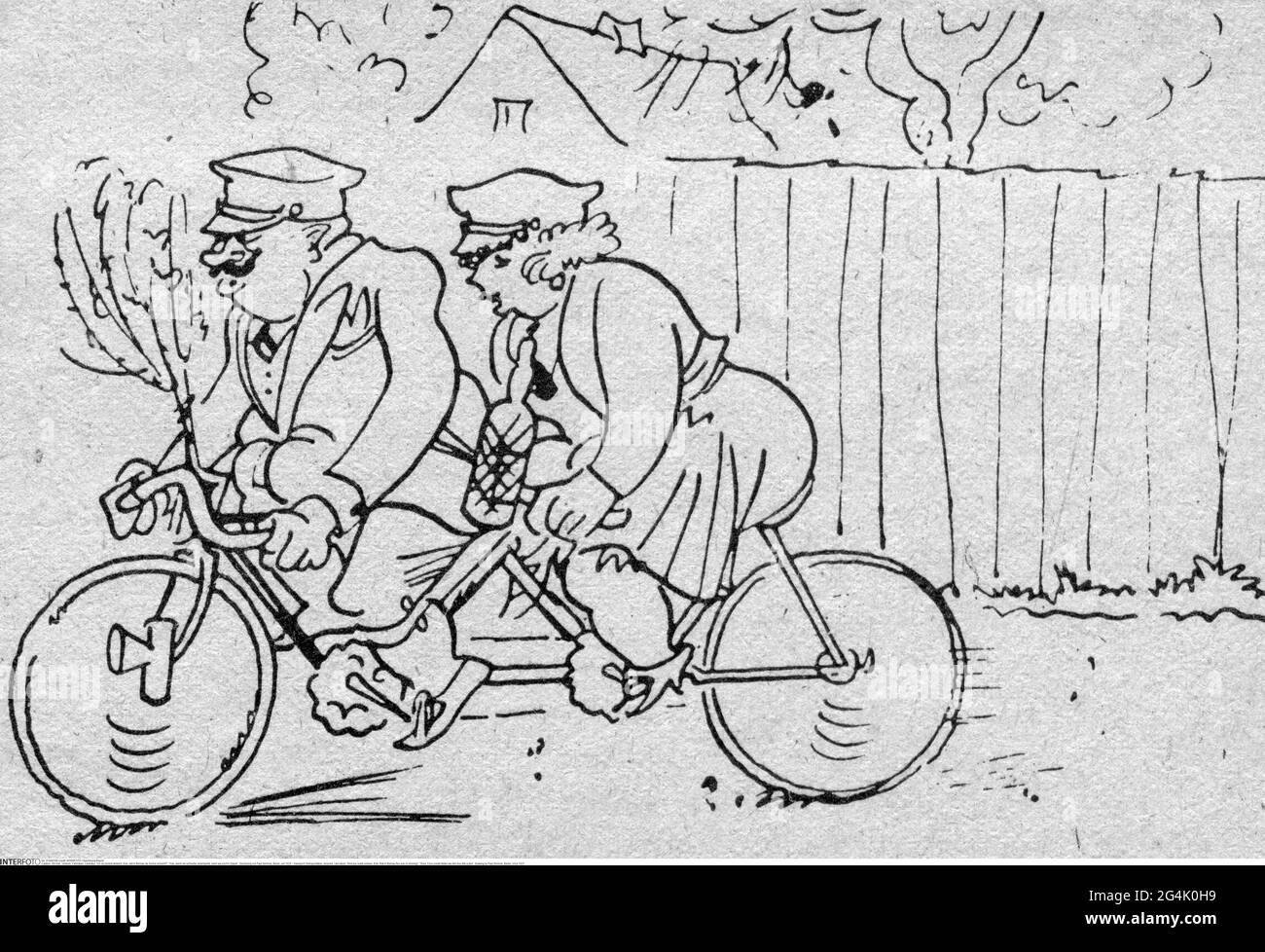 transport / transportation, bicycles, caricature, 'And you really believe, Ede, ARTIST'S COPYRIGHT HAS NOT TO BE CLEARED Stock Photo