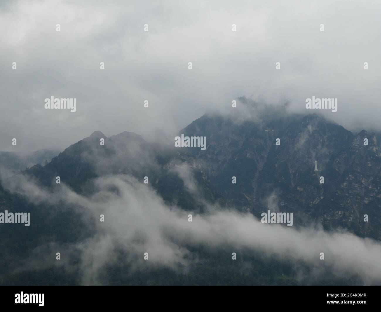 Cloudy view of Lattengebirge Stock Photo