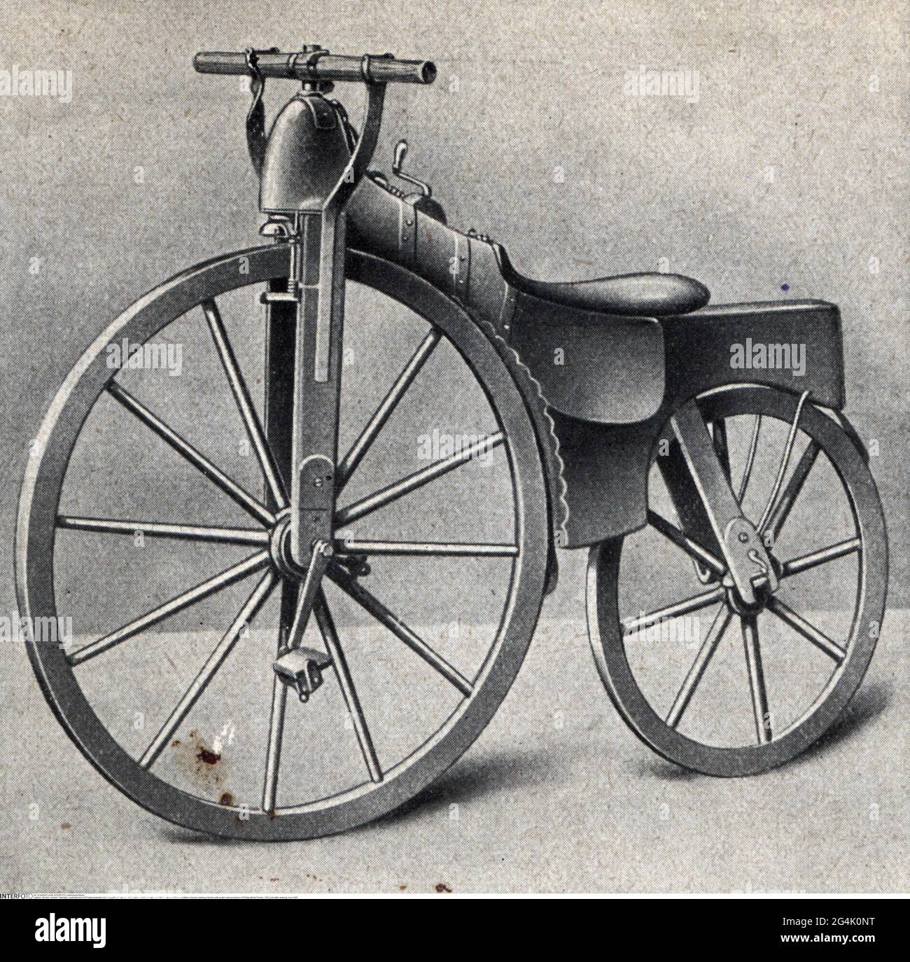 transport / transportation, bicycles, walking machine with pedal crank propulsion of Philipp Moritz Fischer, ARTIST'S COPYRIGHT HAS NOT TO BE CLEARED Stock Photo