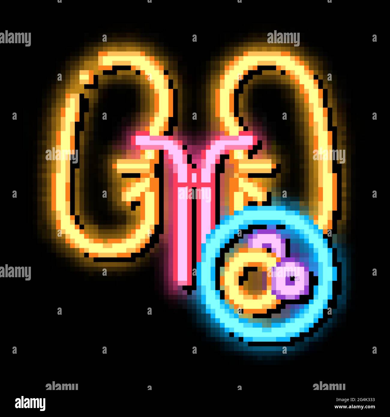 human lungs neon glow icon illustration Stock Vector