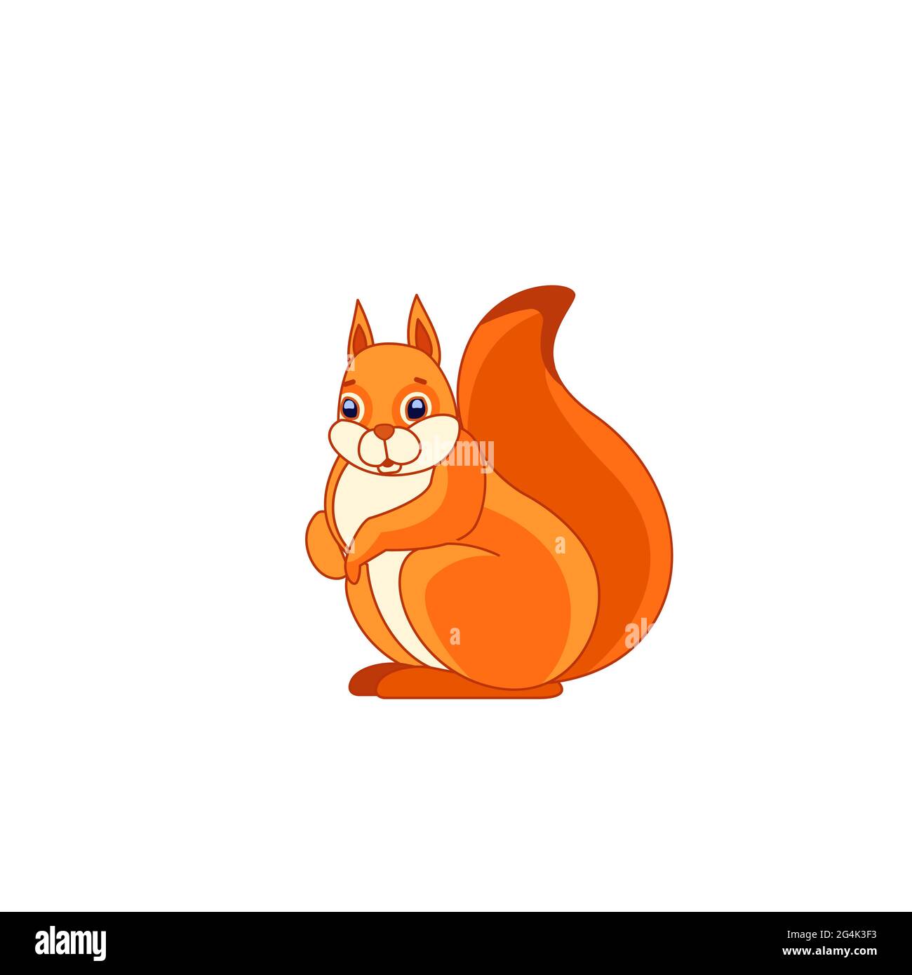 Eurasian red squirrel. Tail up. Cartoon character of a rodent mammal  animal. A wild forest creature with orange fur. Side view. Vector flat  Stock Vector Image & Art - Alamy