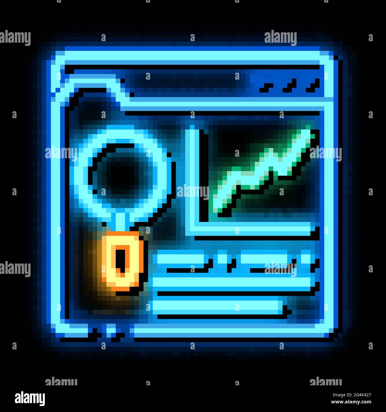 research information folder neon glow icon illustration Stock Vector ...