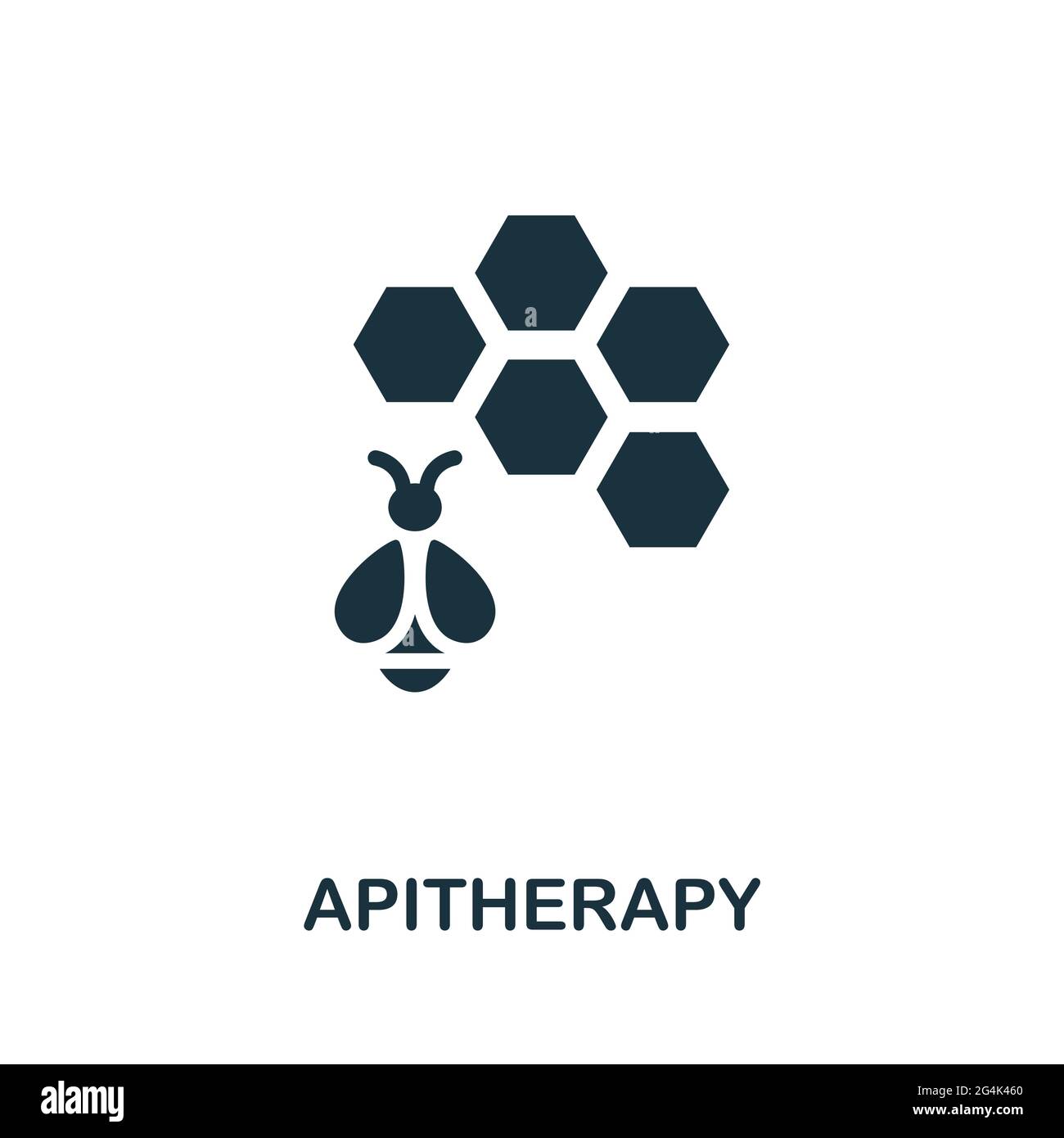 Apitherapy icon. Monochrome simple element from therapy collection. Creative Apitherapy icon for web design, templates, infographics and more Stock Vector