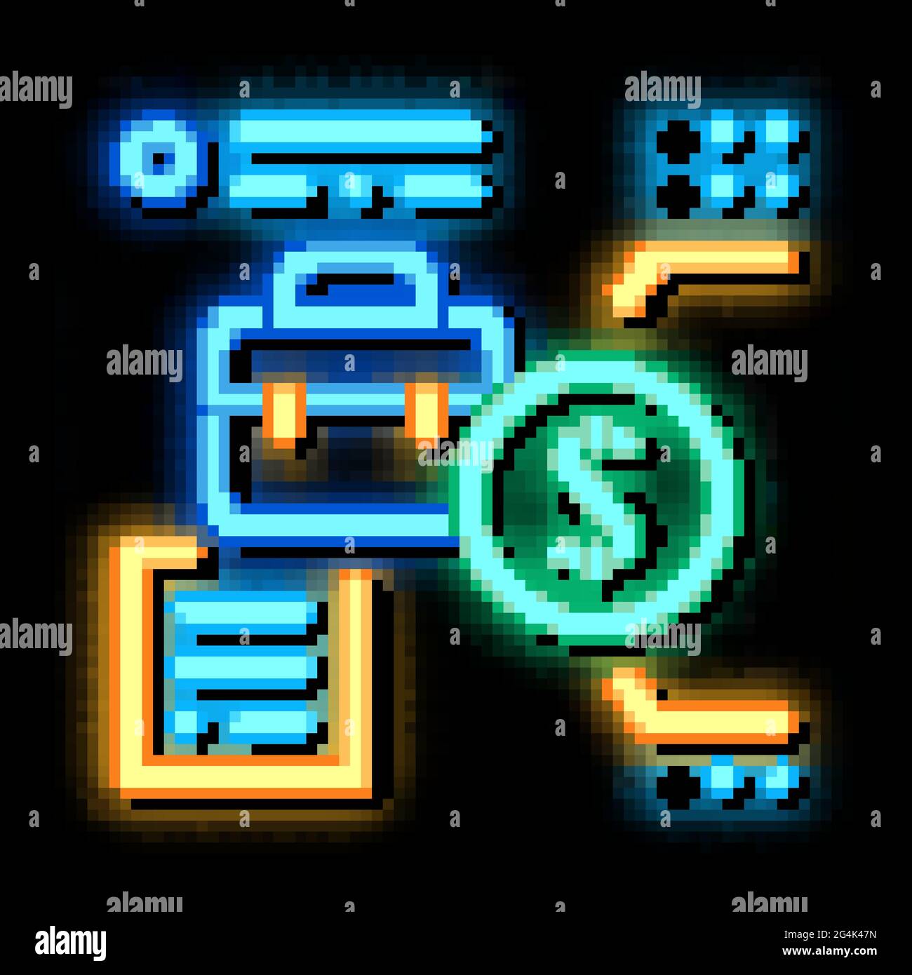 salary for work neon glow icon illustration Stock Vector