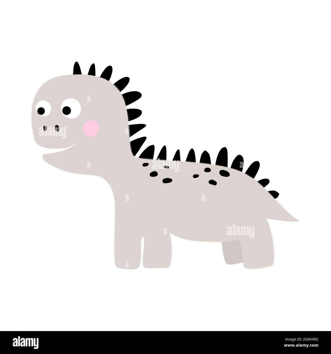 Cute cartoon dinosaur isolated on white background. Vector illustration ...
