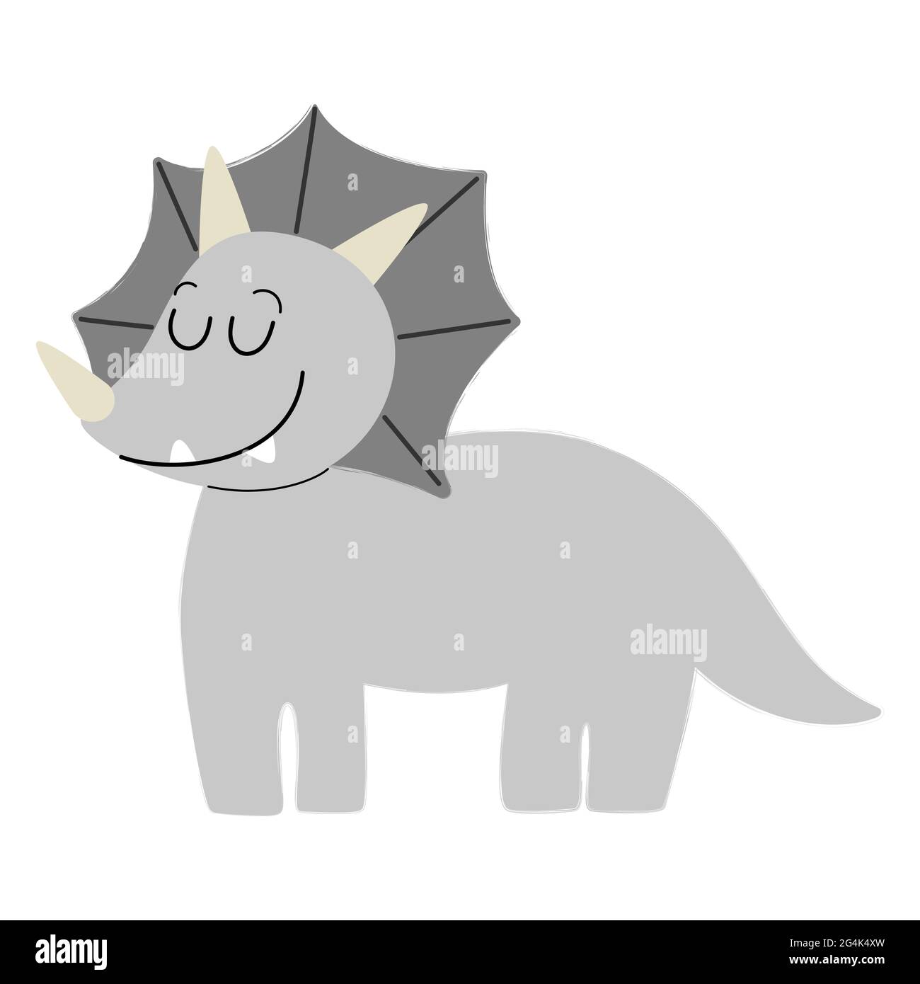 Cute cartoon dinosaur isolated on white background. Vector illustration ...