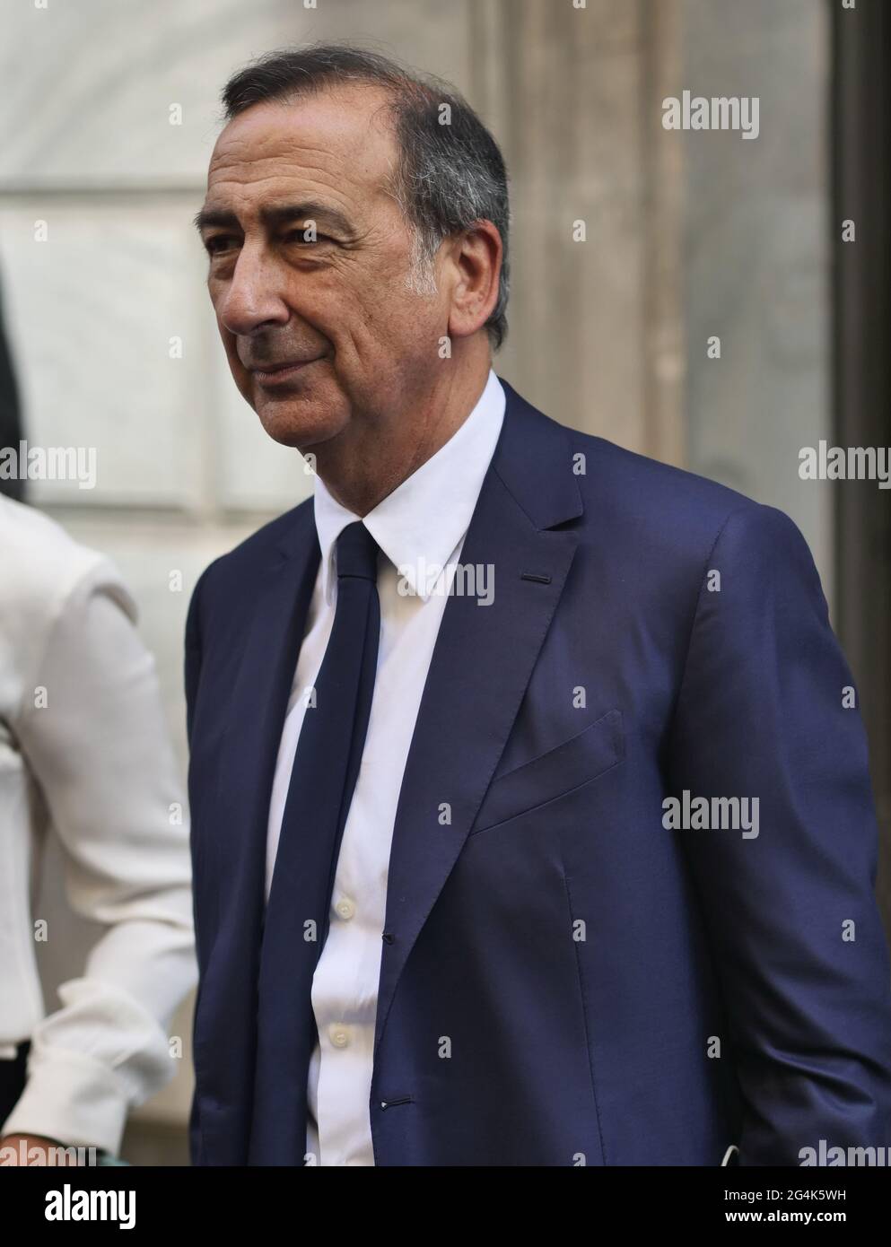 Major of Milano Giuseppe Sala posing for photographers before Armani  fashion show during MFW 2021 Man collections Stock Photo - Alamy