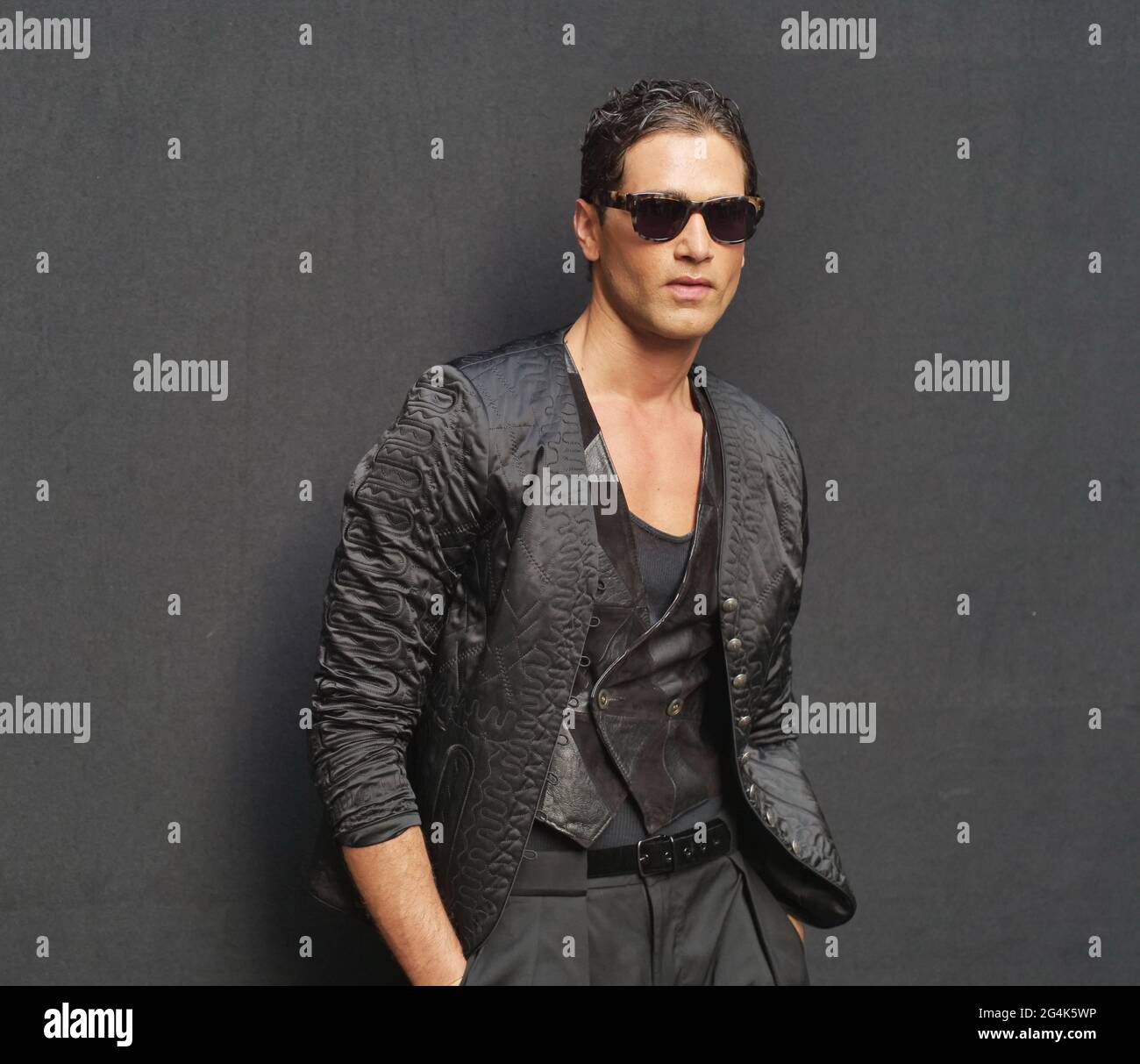 Italian top model Fabio Mancini posing for photographers after Armani  fashion show during MFW 2021 Man collections Stock Photo - Alamy