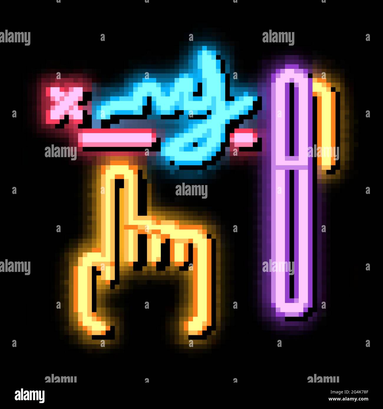 handwriting graphical analysis neon glow icon illustration Stock Vector ...