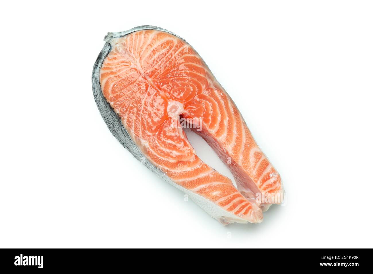 Fresh raw salmon isolated on white background Stock Photo - Alamy