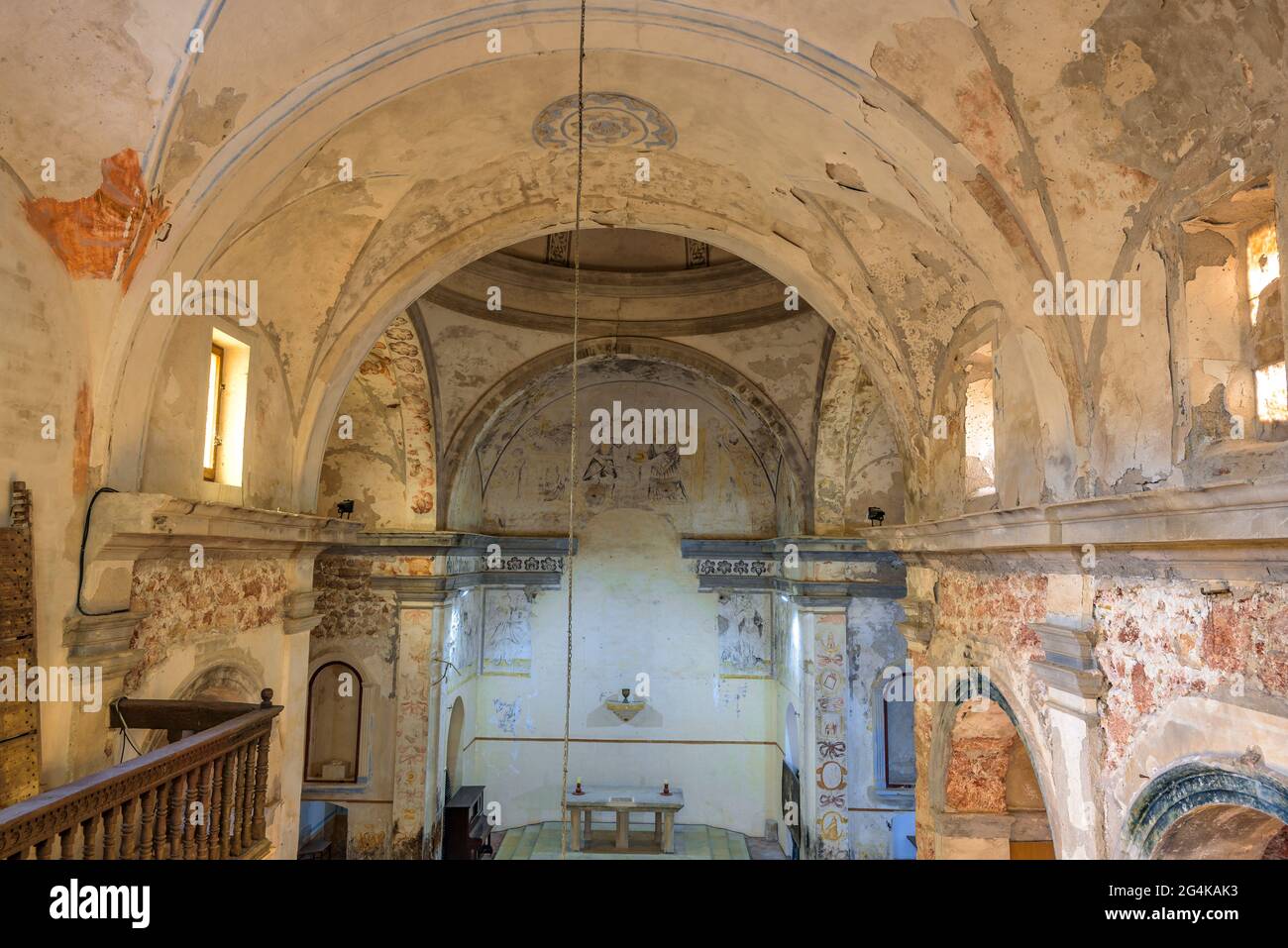 Inside the old church of Miravet (Tarragona, Catalonia, Spain) ESP: Interior de la iglesia antigua de Miravet (Tarragona, Cataluña, España) Stock Photo