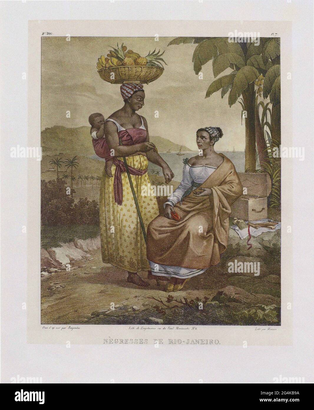 Black women from Rio de Janeiro. From &quot;Malerische Reise in Brasilien&quot;, 1835. Private Collection. Stock Photo