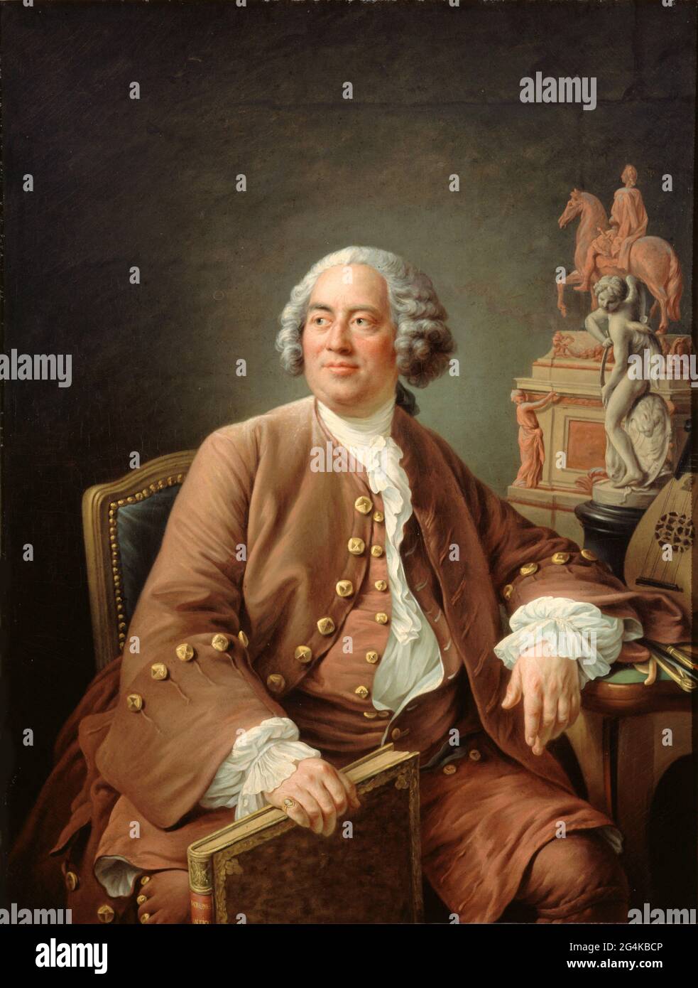 Portrait of the Architect Edm&#xe9; Bouchardon (1698-1762). Found in the collection of Mus&#xe9;e Carnavalet, Paris. Stock Photo