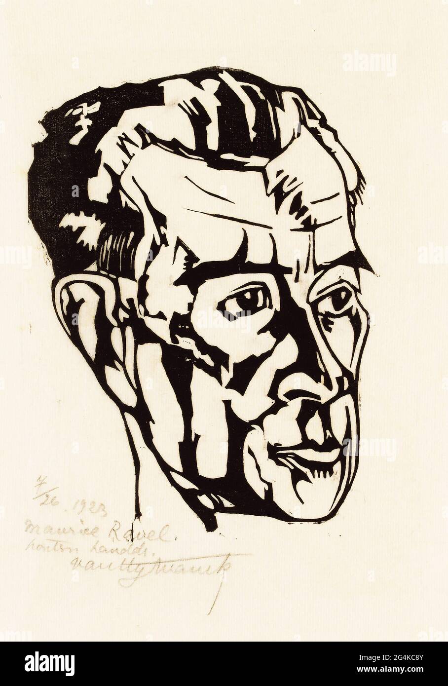 Portrait of the Composer Maurice Ravel (1875-1937), 1923. Private Collection. Stock Photo