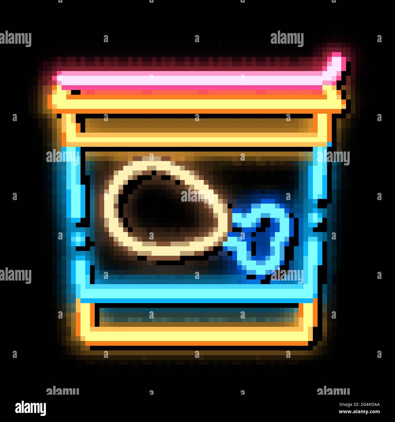 bucket of chicken legs neon glow icon illustration Stock Vector Image ...