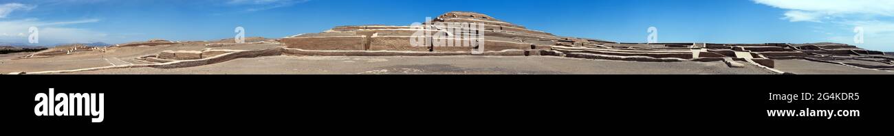 Nazca Ruiins Nasca or Nazca pyramid ruins at Cahuachi archeological site in the ...
