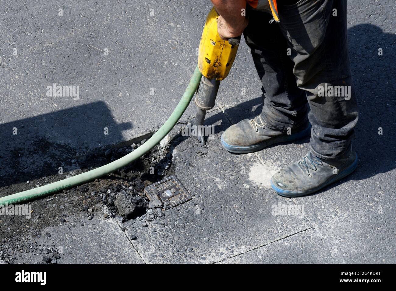 road works on a gas pipeline Stock Photo