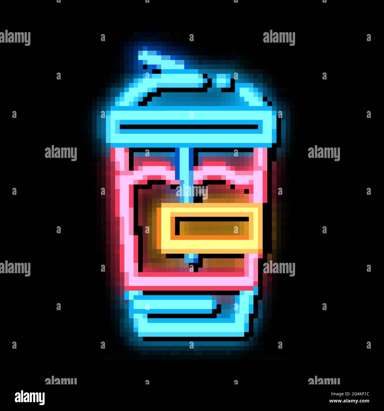 milk shake neon glow icon illustration Stock Vector