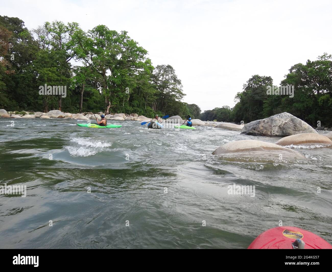 BARINAS, VENEZUELA - Apr 18, 2021: enjoy a rafting and padle surf in an unforgettable adventure on a mighty river Stock Photo
