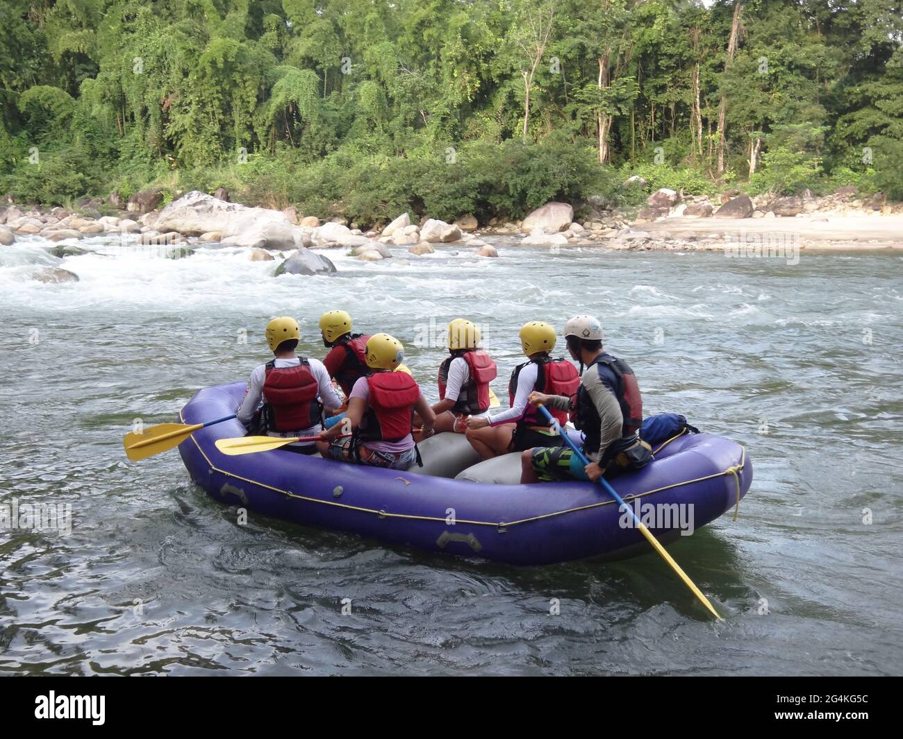 BARINAS, VENEZUELA - Apr 18, 2021: enjoy a rafting and padle surf in an unforgettable adventure on a mighty river Stock Photo