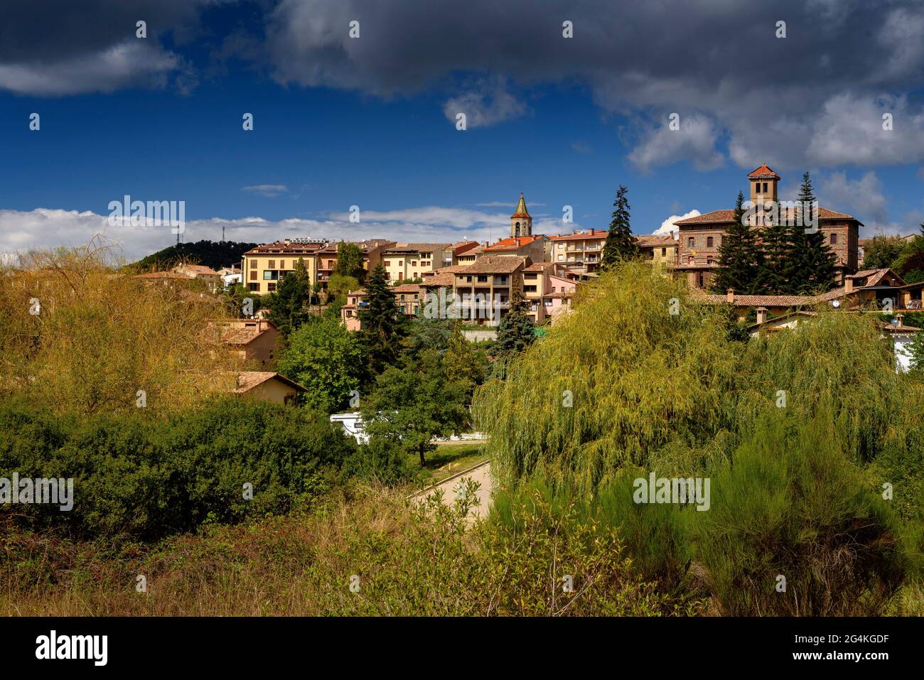 The Town Of Viladrau Next To The Montseny Mountain Osona Barcelona 