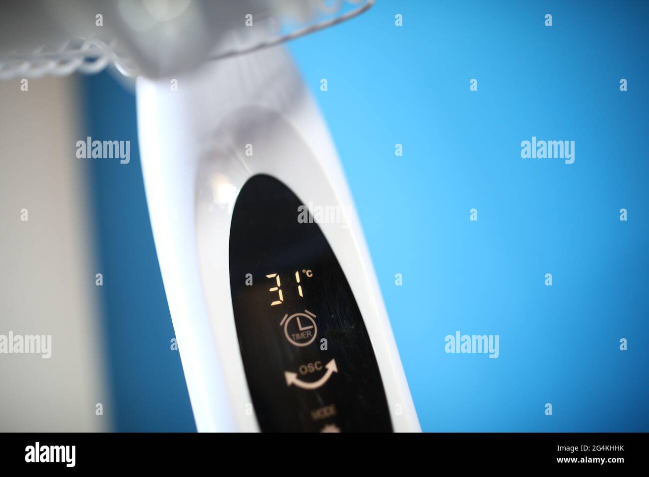 Warsaw, Pl. 22nd June, 2021. The temperature is seen on a cooling fan