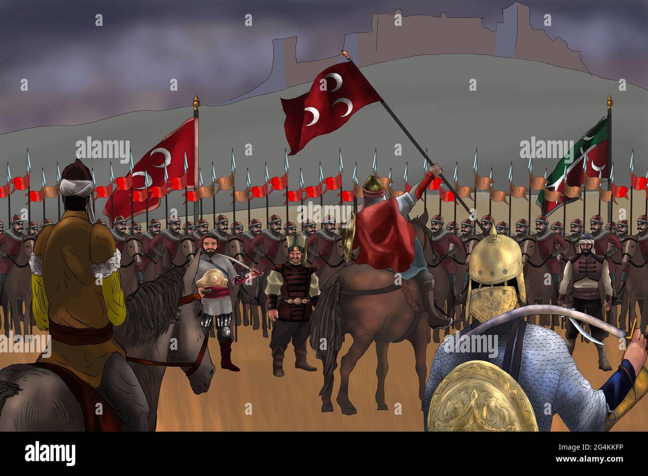 victory of ottoman soldiers on the battlefield Stock Photo Alamy