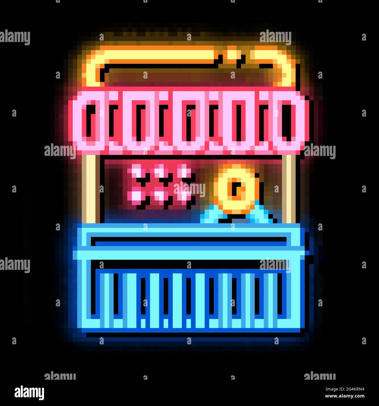 ice cream tray neon glow icon illustration Stock Vector Image & Art - Alamy